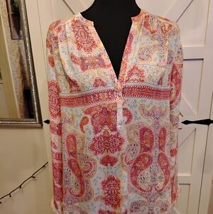 Violet & Claire Colorful Paisley Top